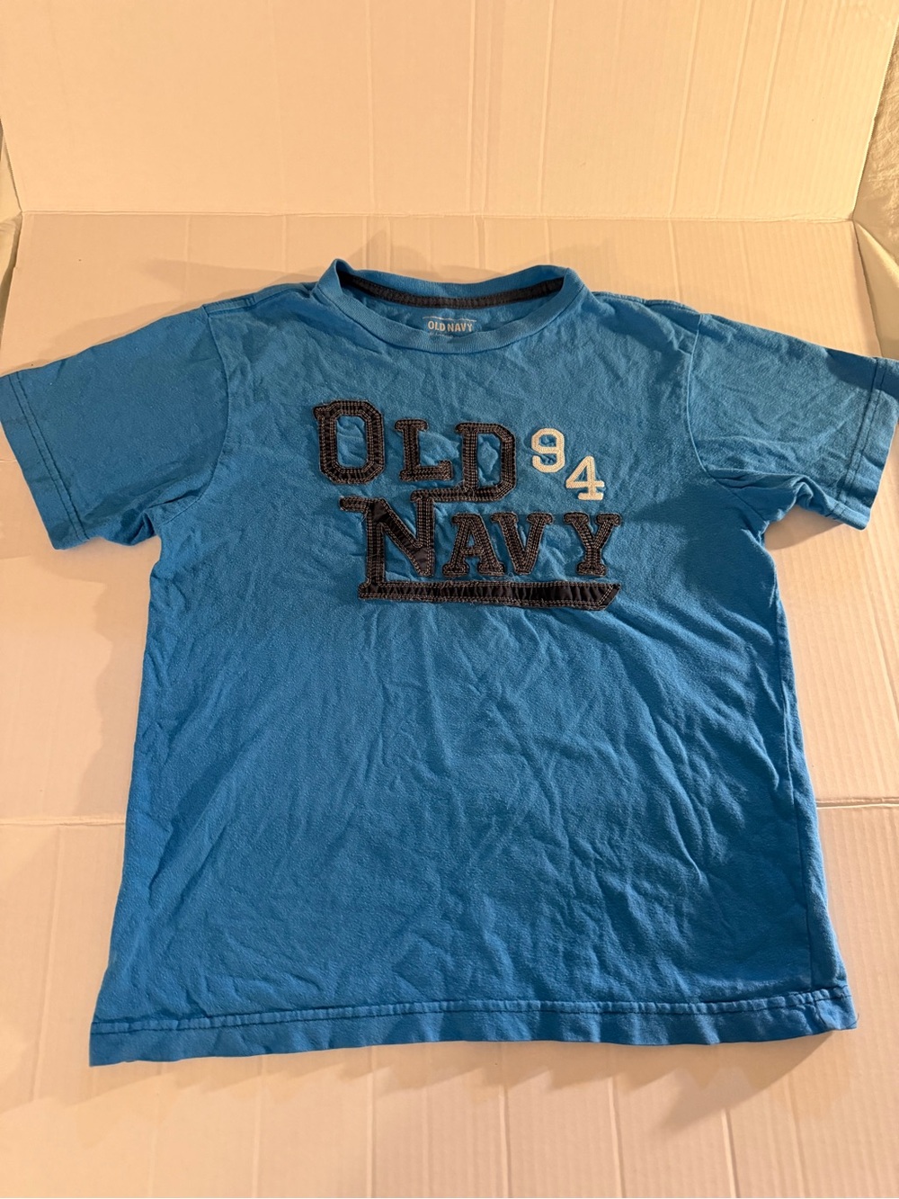 #248 Old Navy Bright Blue Short Sleeve Logo Tee